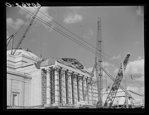 Construction work on Mellon Art Gallery. Washington, D.C.