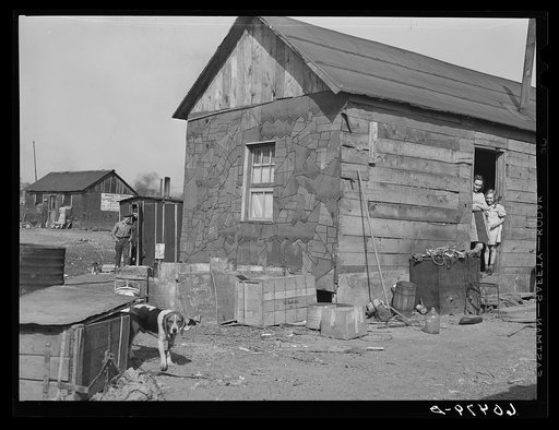 Home in river bottom shacktown. Dubuque, Iowa