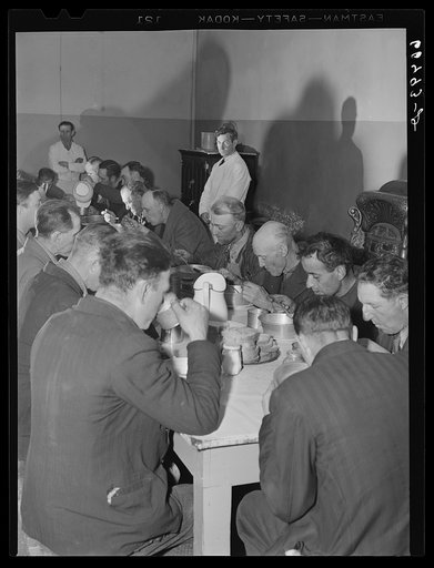 Evening meal served at Dubuque city mission. Dubuque, Iowa
