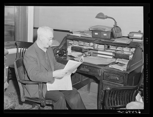 Untitled photo, possibly related to: Listening to sermon. City mission, Dubuque, Iowa
