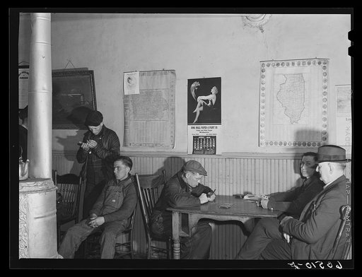 Card game in lobby of thirty-five cents hotel. Dubuque, Iowa