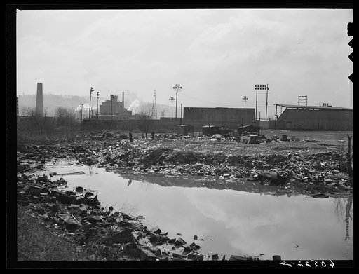 Untitled photo, possibly related to: Stream pollution. City dump. Dubuque, Iowa