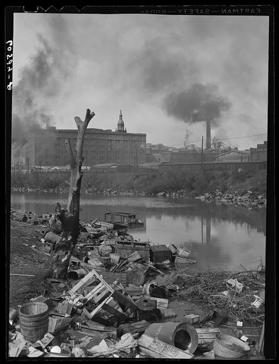 Stream pollution. City dump. Dubuque, Iowa