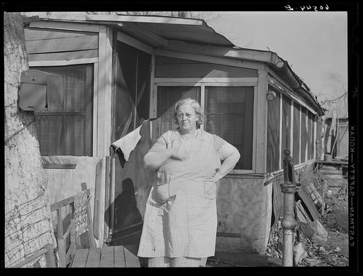 Untitled photo, possibly related to: Resident of riverfront shacktown. Dubuque, Iowa