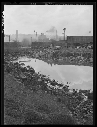 Untitled photo, possibly related to: Stream pollution. City dump. Dubuque, Iowa