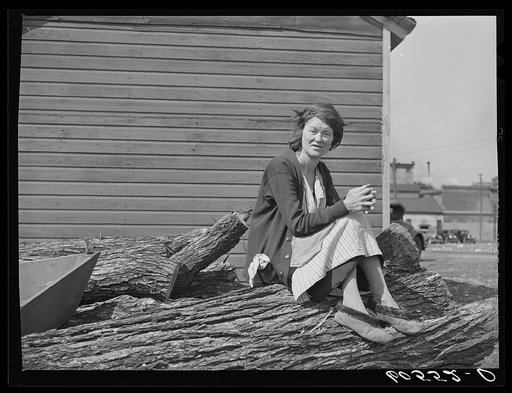 Woman who lives in shack town along Mississippi River bottoms. Dubuque, Iowa