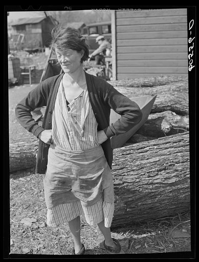 Untitled photo, possibly related to: Woman who lives in shack town along Mississippi River bottoms. Dubuque, Iowa