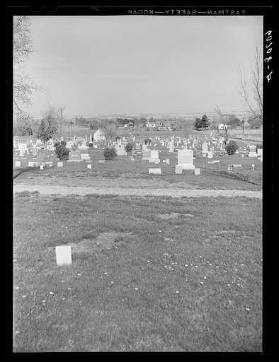 Untitled photo, possibly related to: Graveyard and town of Woodbine, Iowa