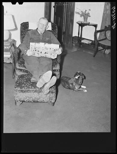 Iowa corn farmer at home. Greene County, Iowa