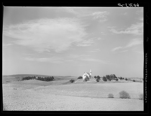 Country church and cornfield. Monona County, Iowa