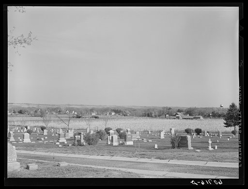 Untitled photo, possibly related to: Graveyard and town of Woodbine, Iowa