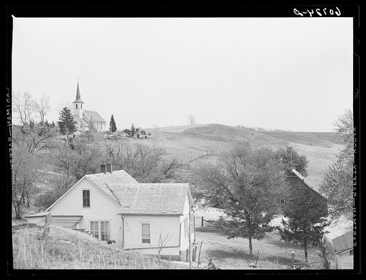 Untitled photo, possibly related to: Lutheran church and parsonage. Monona County, Iowa