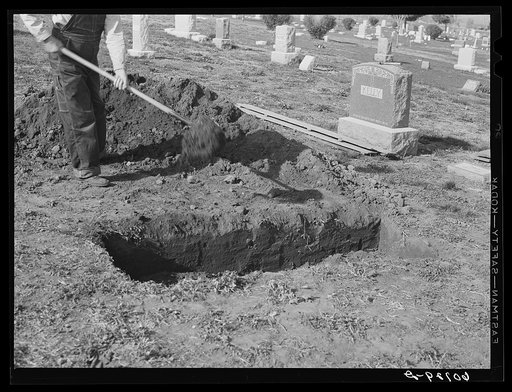 Untitled photo, possibly related to: Gravedigger. Woodbine, Iowa