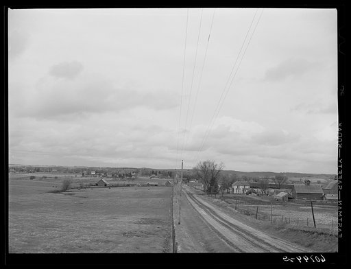 Untitled photo, possibly related to: Country road. Marshall County, Iowa