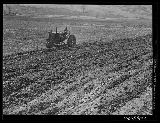 Spring plowing before corn planting. Greene County, Iowa