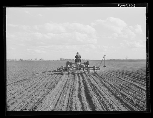 Four-row tractor corn planter. Jasper County, Iowa