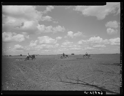 Untitled photo, possibly related to: Getting the ground ready for corn planting. Jasper County, Iowa