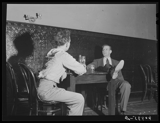Untitled photo, possibly related to: Young couples in beer parlor. Cairo, Illinois