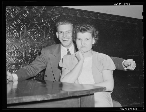 Young couple in beer parlor. Cairo, Illinois