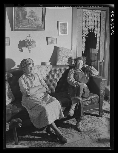 Mother and daughter, FSA (Farm Security Administration) rehabilitation borrowers. They run the farm by themselves. Grant County, Illinois