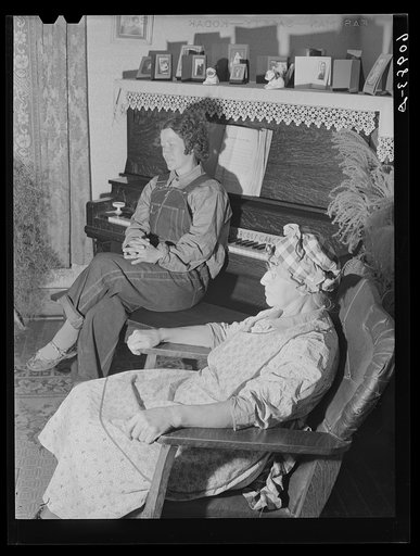 Untitled photo, possibly related to: Mother and daughter, FSA (Farm Security Administration) rehabilitation borrowers. They run the farm by themselves. Grant County, Illinois