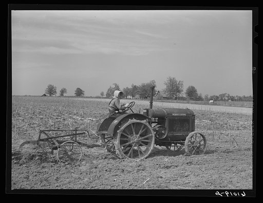 FSA (Farm Security Administration) rehabilitation borrower plowing. Grant County, Illinois