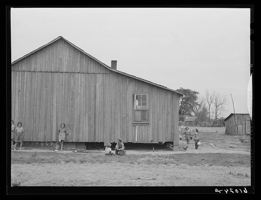 Untitled photo, possibly related to: Sharecropper shack. New Madrid County, Missouri