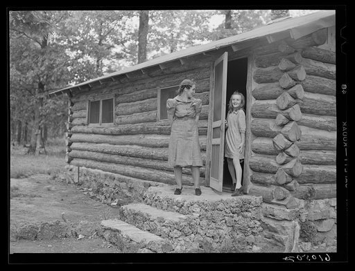 Log cabin built by rehabilitation client in Ozark Mountains. Missouri