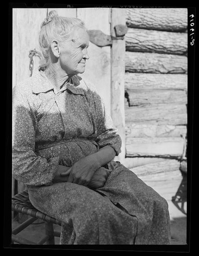 Woman who lives on often-flooded farm along Mississippi riverbottoms. She will move to one of the Delmo labor homes. New Madrid County, Missouri