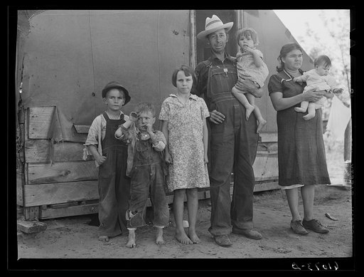 Farmer and family living in tent on poor land of Mississippi riverbottoms. They will move to one of the Delmo labor homes. New Madrid County, Missouri