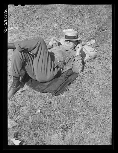 Untitled photo, possibly related to: Unemployed fruit tramps. Berrien County, Michigan