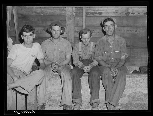 About twelve single men, migrant fruit workers, live in this old barn on property of Berrien County, Michigan, fruit grower