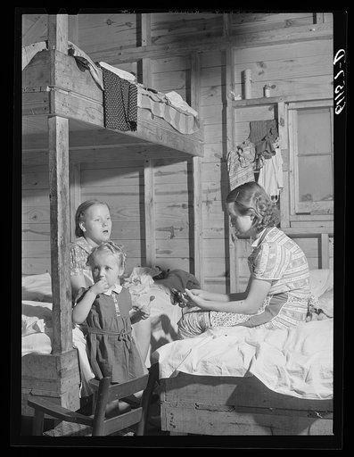 Interior of one-room cabin for migratory fruit workers. Rent is one dollar and seventy-five cents a week. Berrien County, Michigan