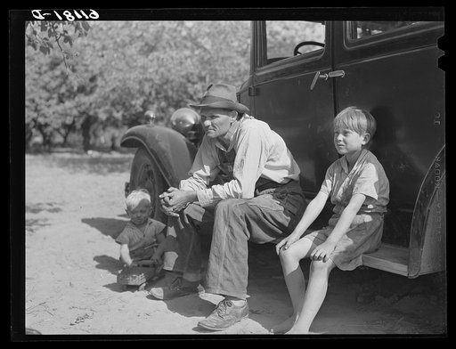 Migrant fruit worker from Arkansas. He says his oldest boy can do as much in a day picking cherries as a man. Berrien County, Michigan