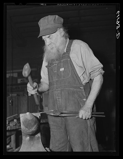 Blacksmith at the the House of David religious community. Benton Harbor, Michigan