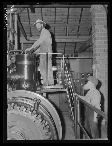 Diesel machine at House of David. Benton Harbor, Michigan. Religious community