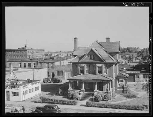 Brick house on main street of Benton Harbor, Michigan