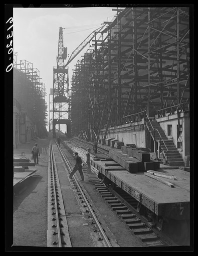 Shipyards at Bethlehem steel mill. Sparrows Point, Maryland