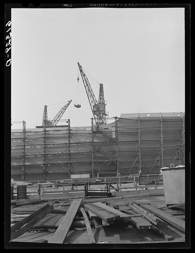 Untitled photo, possibly related to: Shipyards at Bethlehem steel mill. Sparrows Point, Maryland