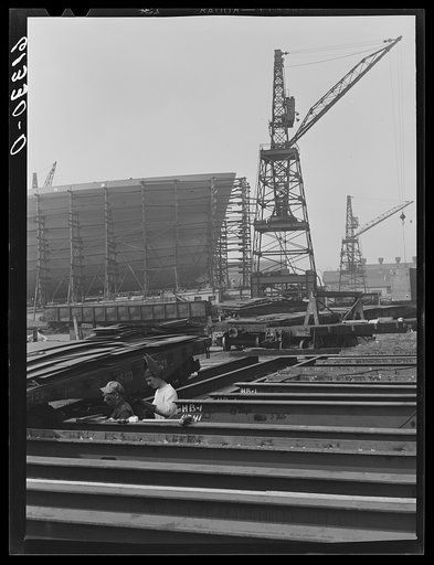 Shipyards at Bethlehem steel mill. Sparrows Point, Maryland