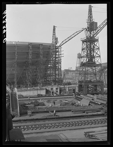 Untitled photo, possibly related to: Shipyards at Bethlehem steel mill. Sparrows Point, Maryland