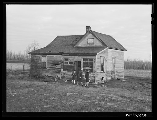 Untitled photo, possibly related to: Mrs. Sauer waving goodbye to children who are going to school. Cavalier County, North Dakota