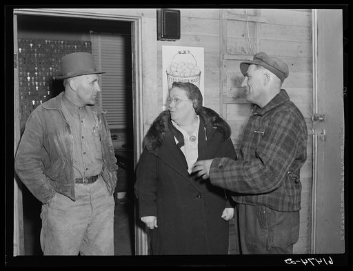 Untitled photo, possibly related to: Cooperative cold storage lockers at Casselton, North Dakota. The keys to lockers are left in manager's office. This co-op received a forty-five hundred dollar loan from FSA (Farm Security Administration)