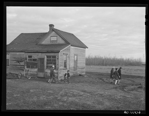 Sauer children going to school. Cavalier County North Dakota