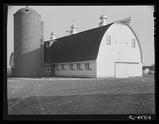 Barn on large farm in Red River Valley. Cass County, North Dakota