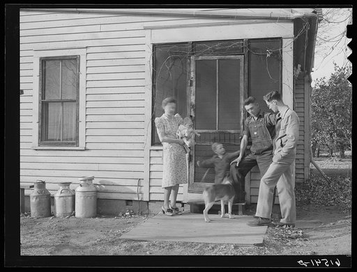 Untitled photo, possibly related to: Owner of 120-acre farm with family. Meeker County, Minnesota