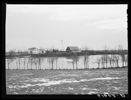 Untitled photo, possibly related to: Frozen pond on farm in Day County, South Dakota