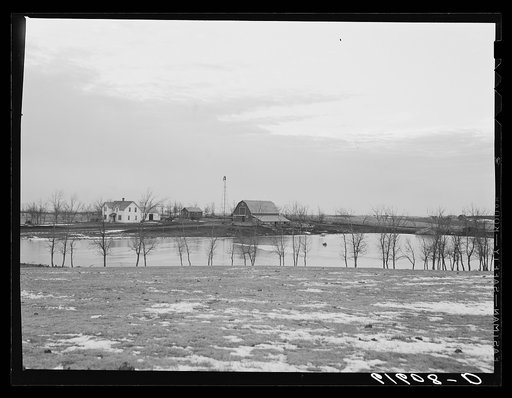 Untitled photo, possibly related to: Frozen pond on farm in Day County, South Dakota