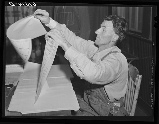 Untitled photo, possibly related to: Inspector of election committee. Beaver Creek precinct, McIntosh County, North Dakota