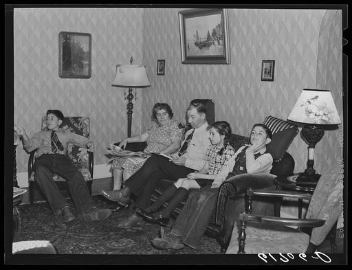 Untitled photo, possibly related to: L.M. Schulstad, traveling salesman for hardware company, at home with his family. Aberdeen, South Dakota